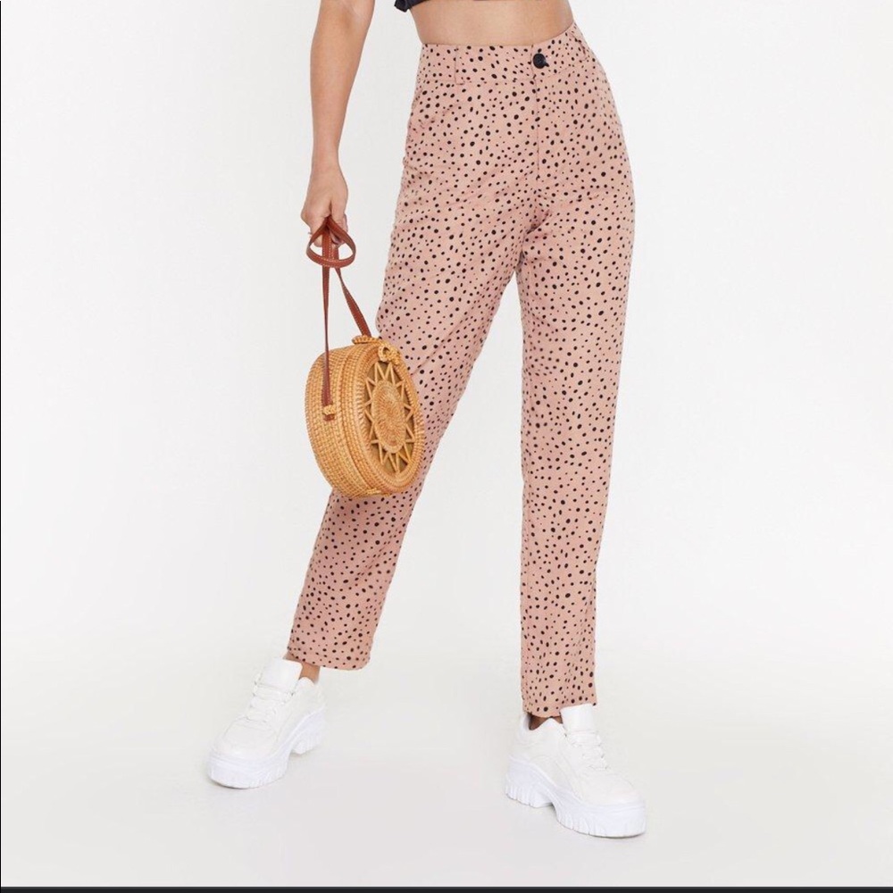 Nasty Gal Irregular Spot Tapered Trousers NWT
